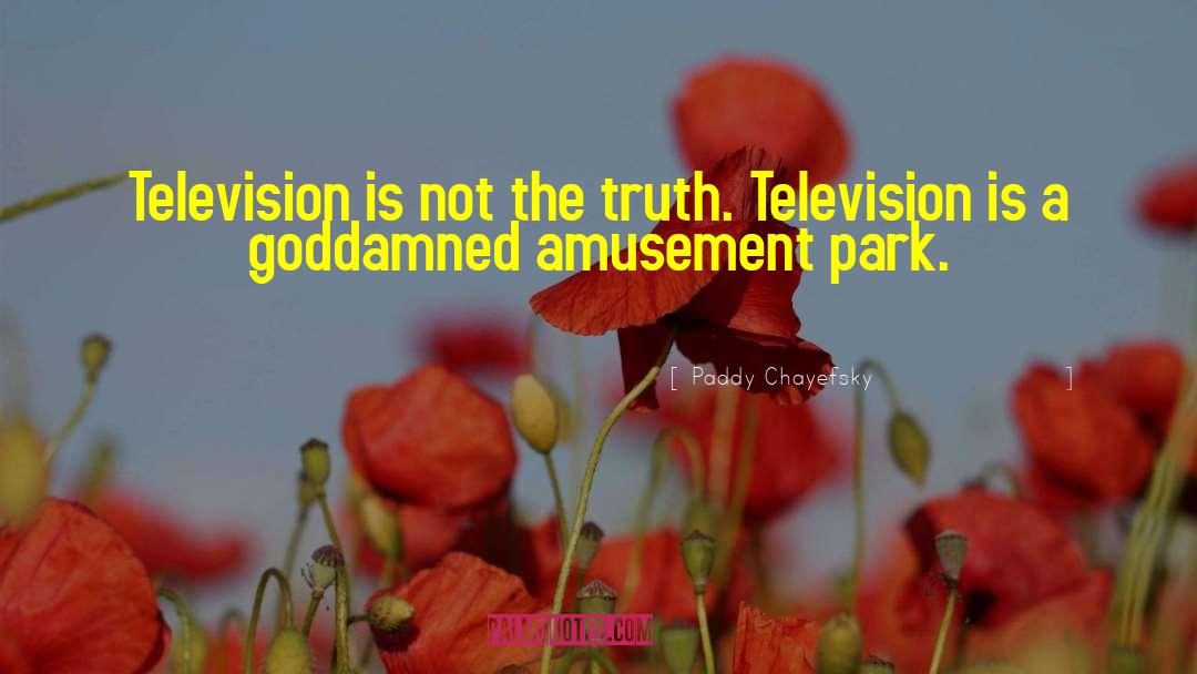 Paddy Chayefsky Quotes: Television is not the truth.