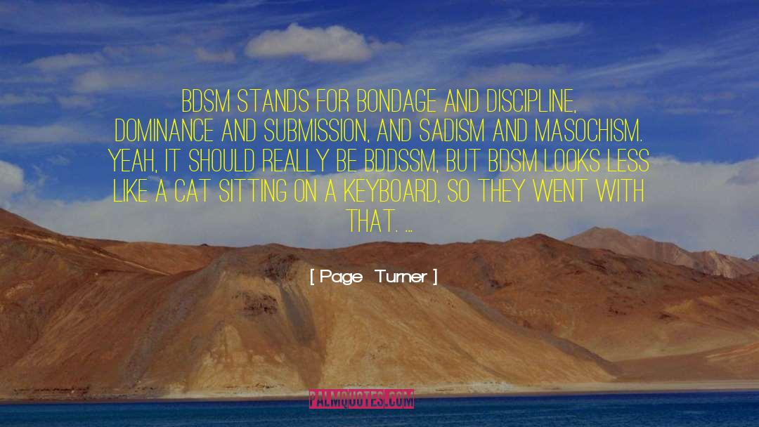 Page  Turner Quotes: BDSM stands for Bondage and