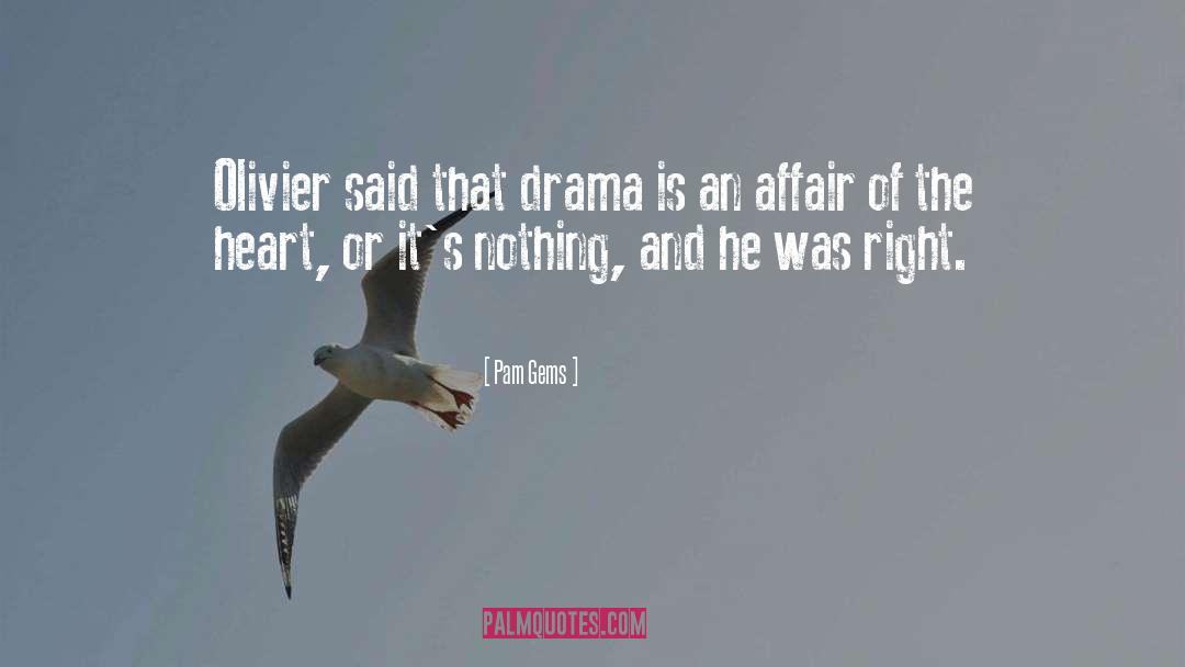 Pam Gems Quotes: Olivier said that drama is