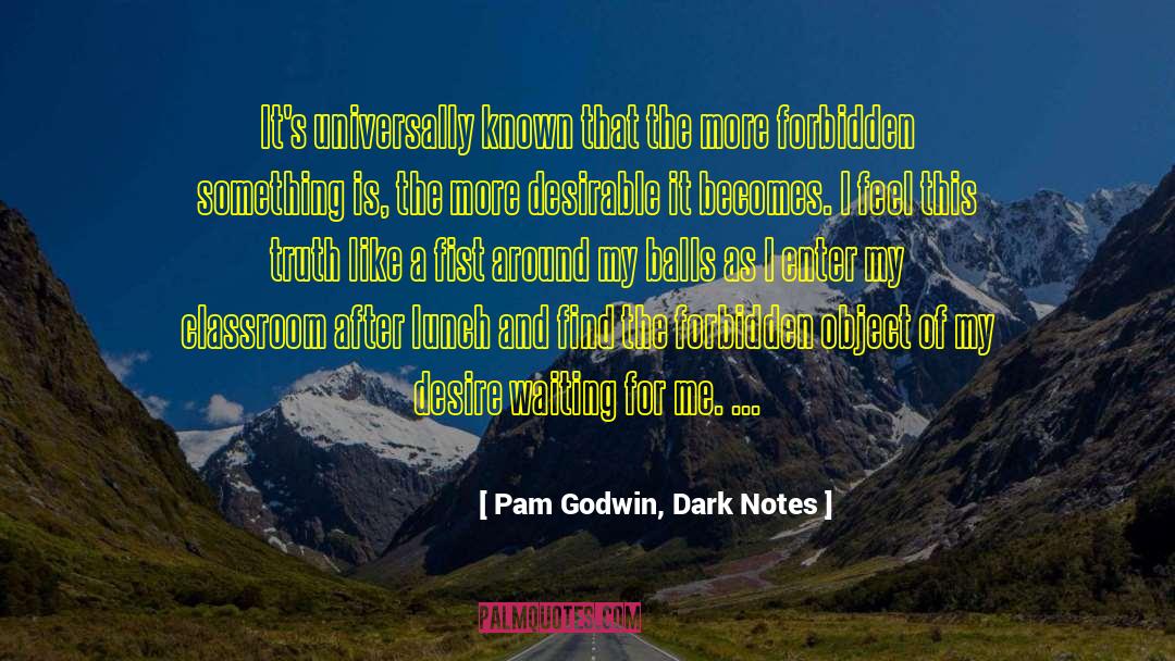 Pam Godwin, Dark Notes Quotes: It's universally known that the