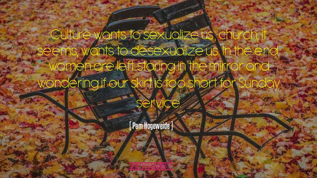 Pam Hogeweide Quotes: Culture wants to sexualize us;