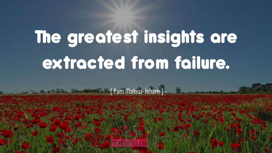 Pam Malow-Isham Quotes: The greatest insights are extracted
