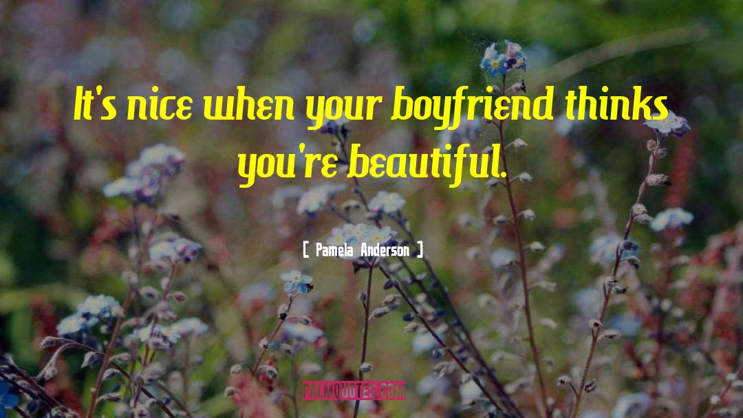 Pamela Anderson Quotes: It's nice when your boyfriend