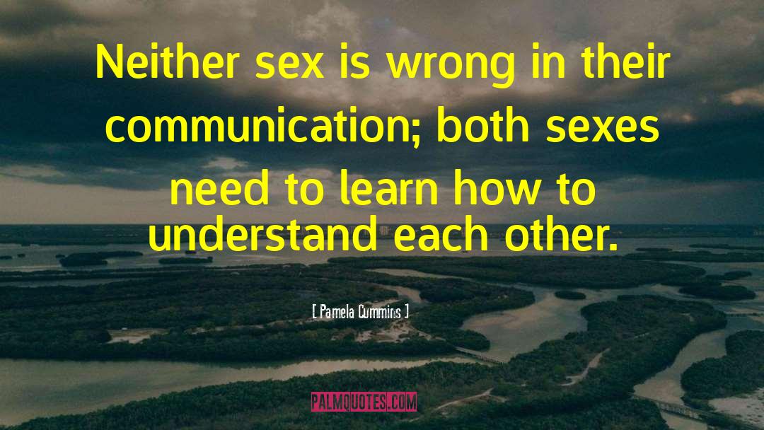 Pamela Cummins Quotes: Neither sex is wrong in