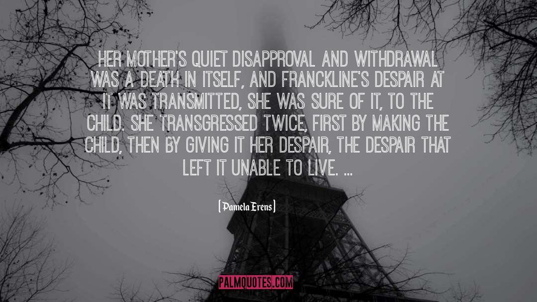 Pamela Erens Quotes: Her mother's quiet disapproval and
