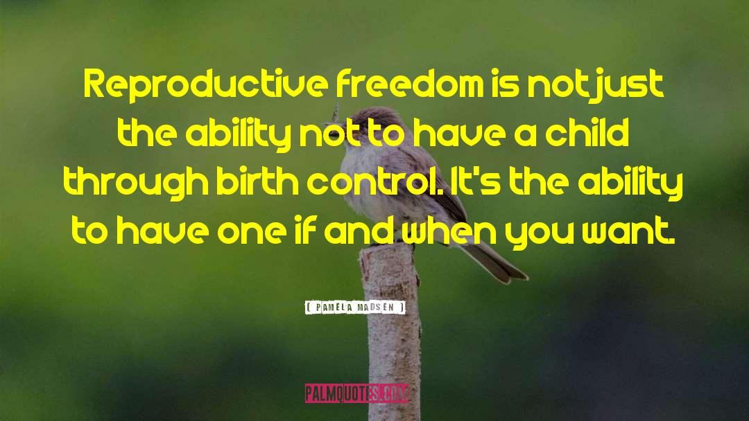 Pamela Madsen Quotes: Reproductive freedom is not just