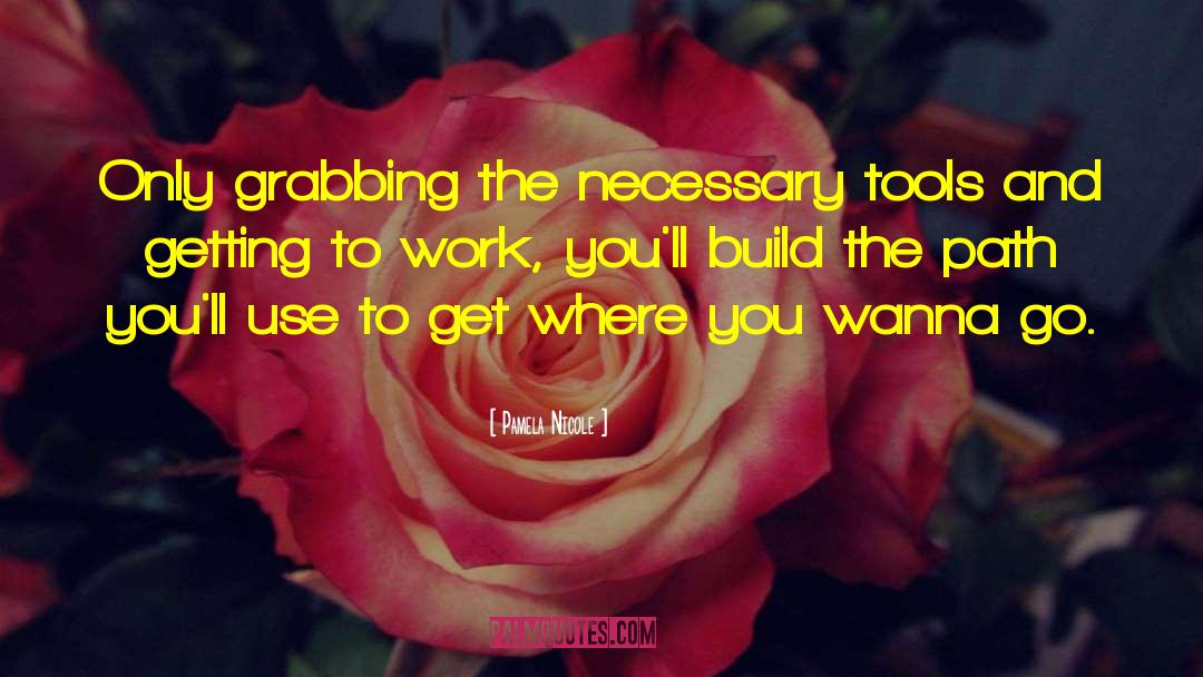 Pamela Nicole Quotes: Only grabbing the necessary tools