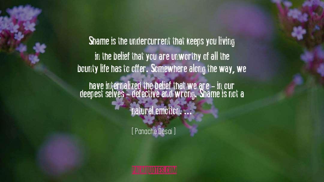 Panache Desai Quotes: Shame is the undercurrent that