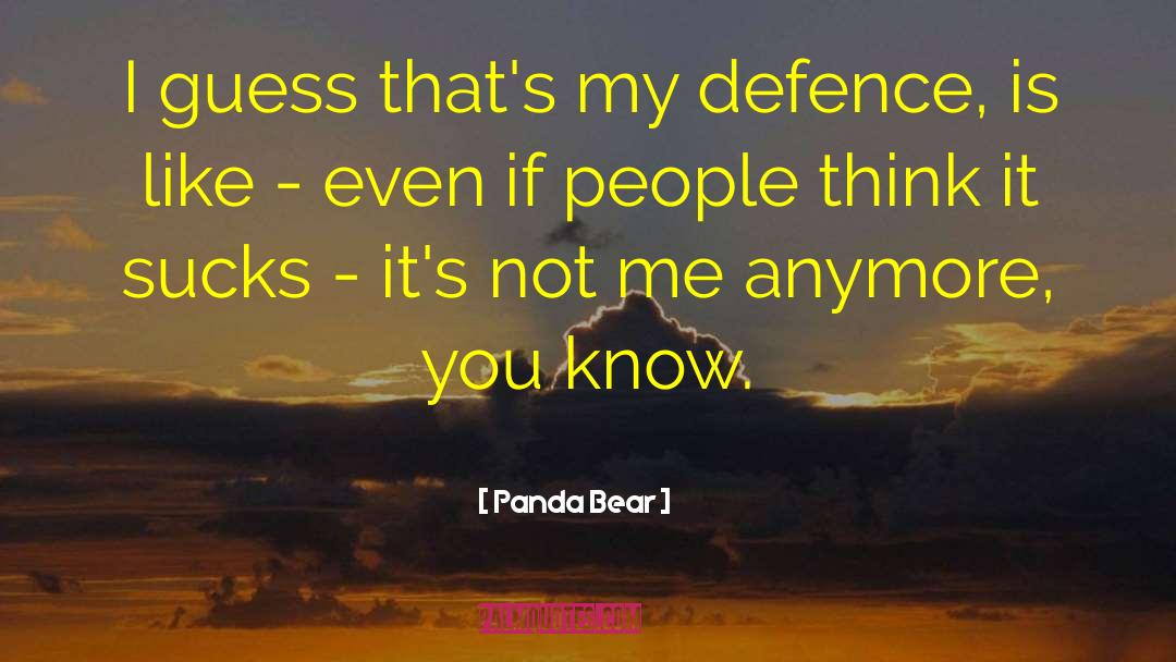 Panda Bear Quotes: I guess that's my defence,