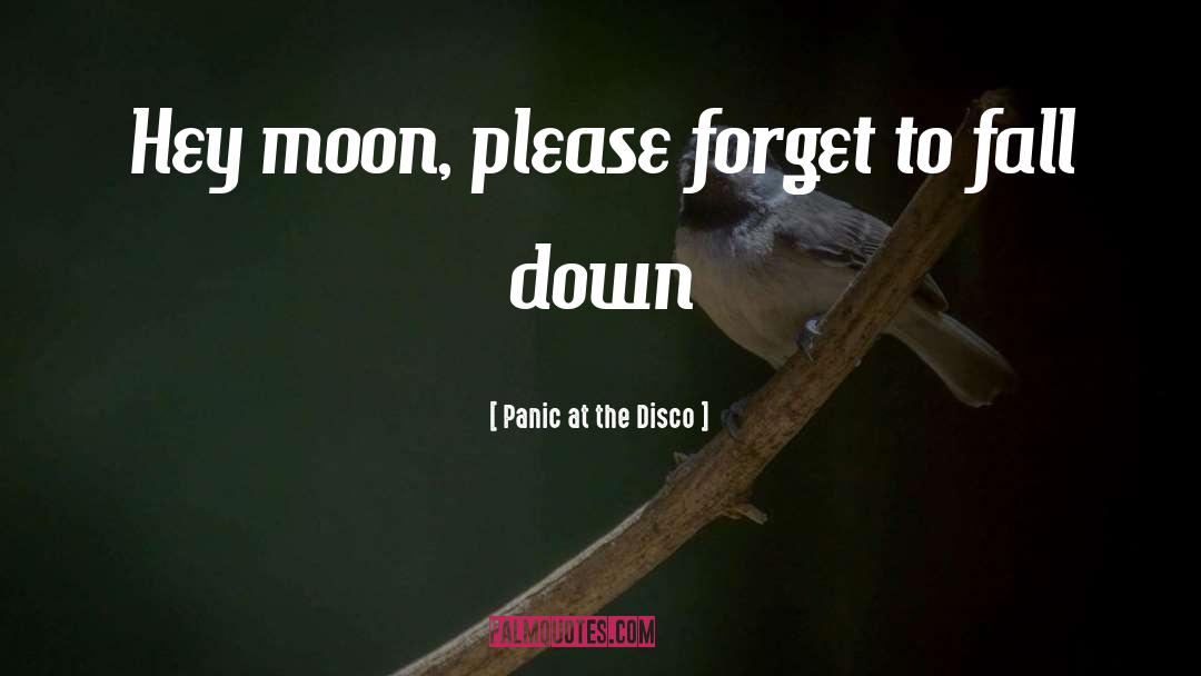 Panic At The Disco Quotes: Hey moon, please forget to