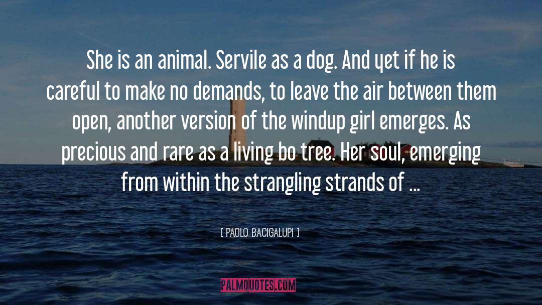 Paolo Bacigalupi Quotes: She is an animal. Servile