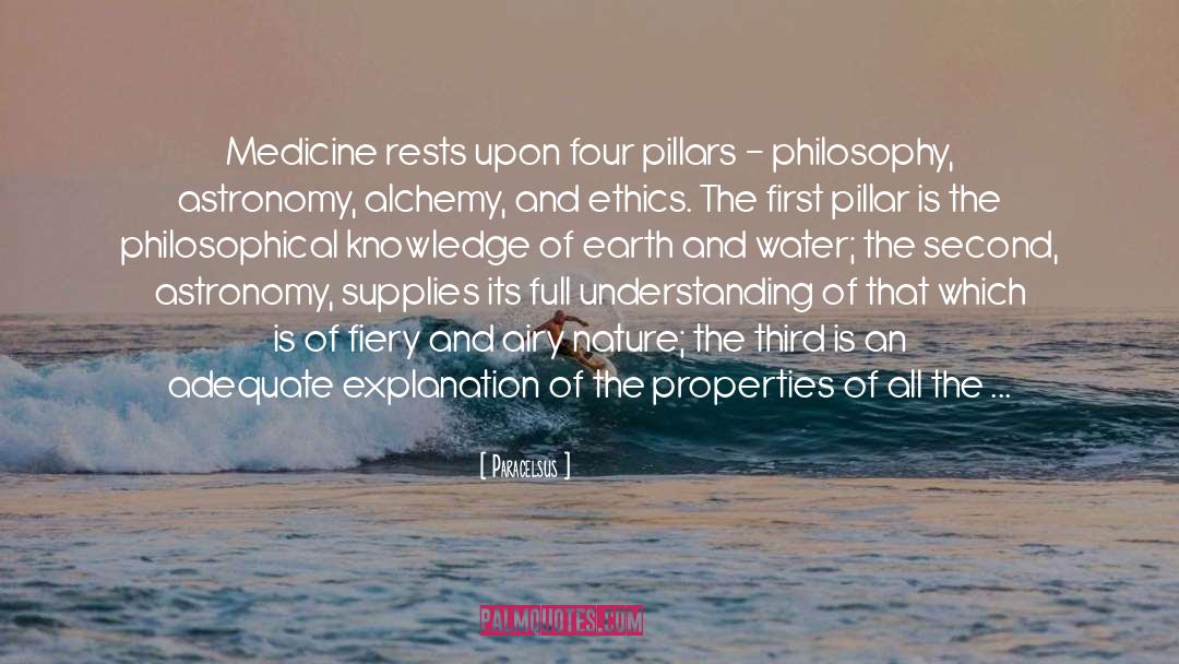 Paracelsus Quotes: Medicine rests upon four pillars