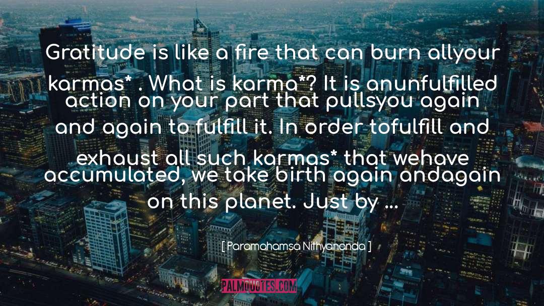 Paramahamsa Nithyananda Quotes: Gratitude is like a fire