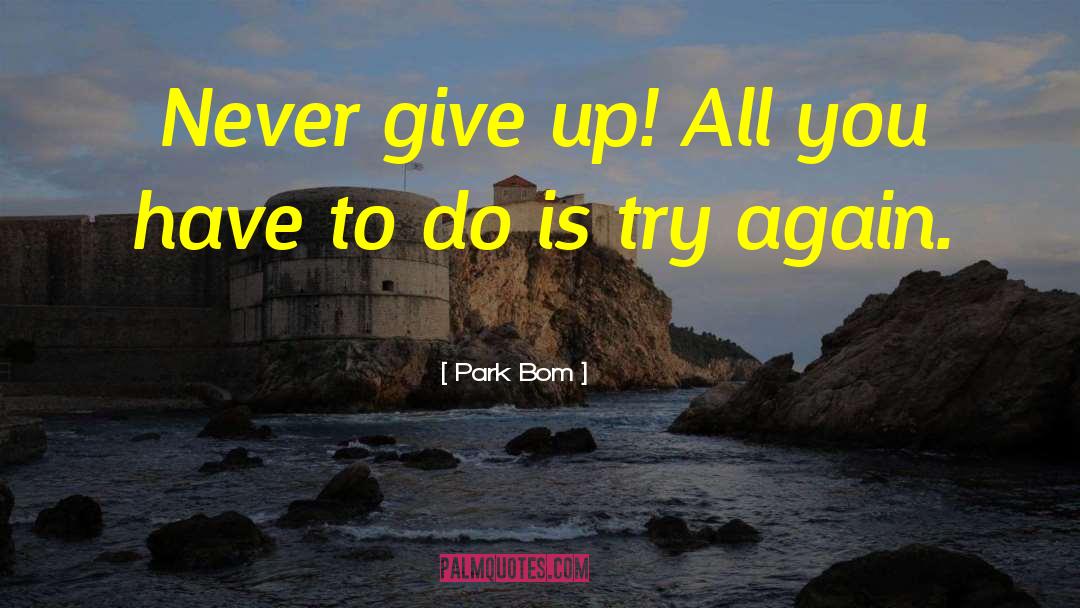 Park Bom Quotes: Never give up! All you