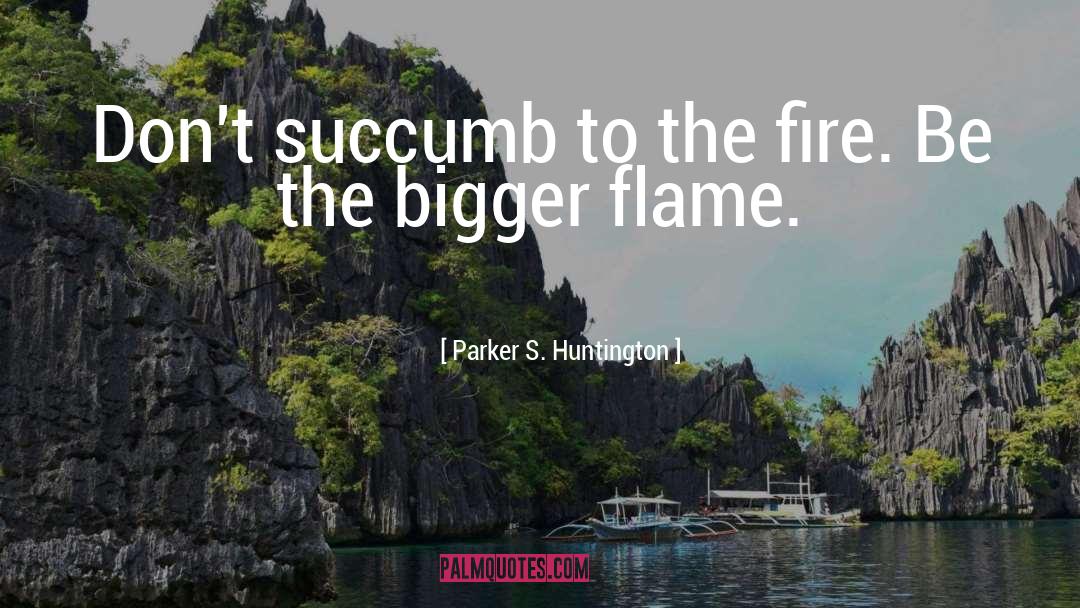 Parker S. Huntington Quotes: Don't succumb to the fire.