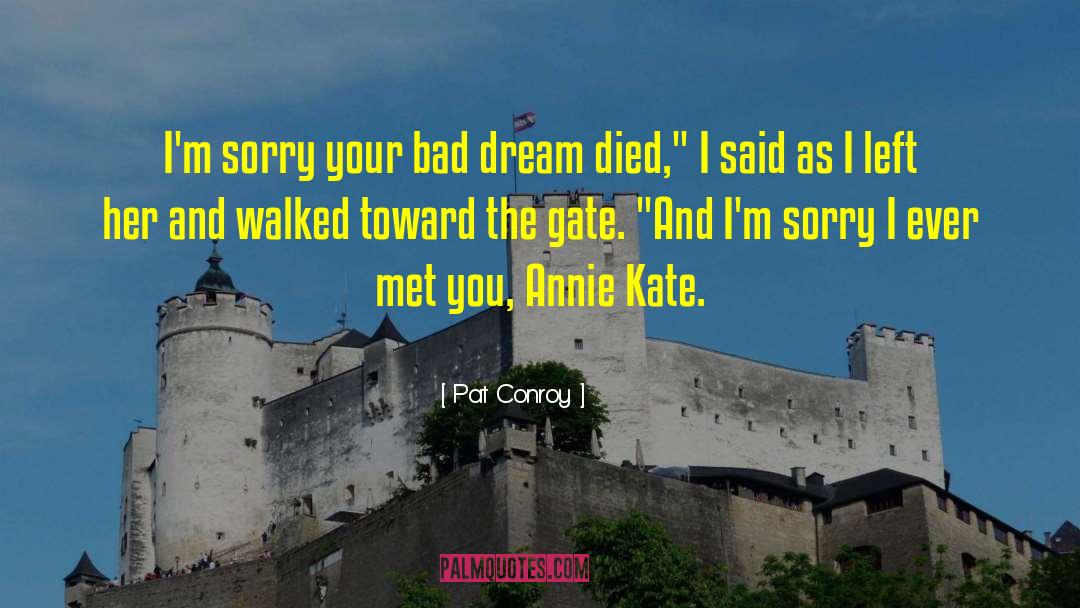Pat Conroy Quotes: I'm sorry your bad dream