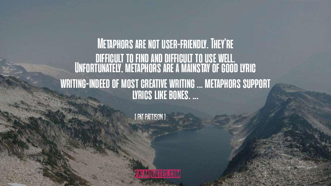 Pat Pattison Quotes: Metaphors are not user-friendly. They're