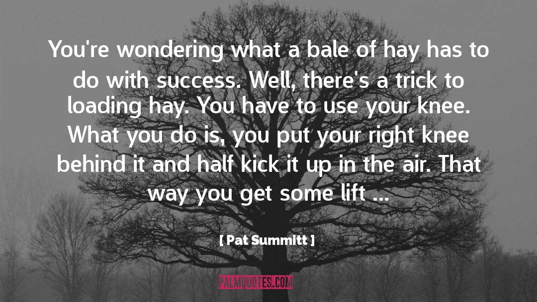 Pat Summitt Quotes: You're wondering what a bale