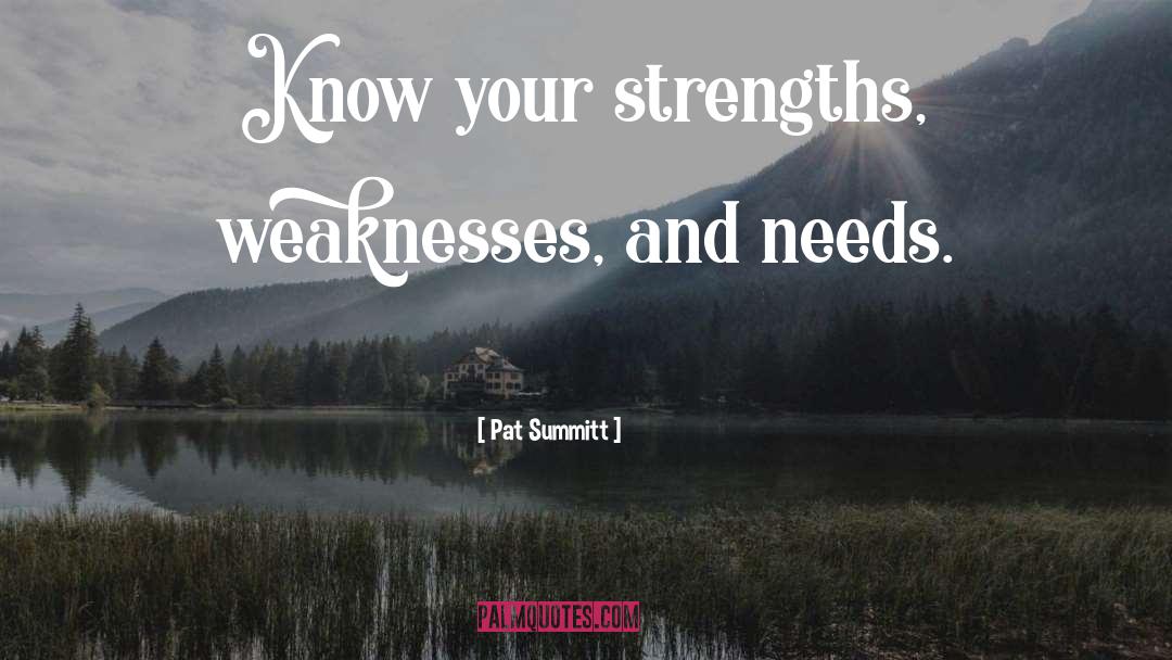 Pat Summitt Quotes: Know your strengths, weaknesses, and