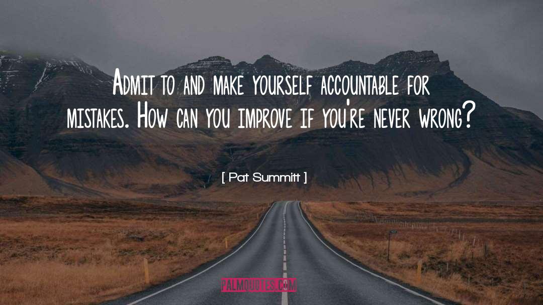 Pat Summitt Quotes: Admit to and make yourself