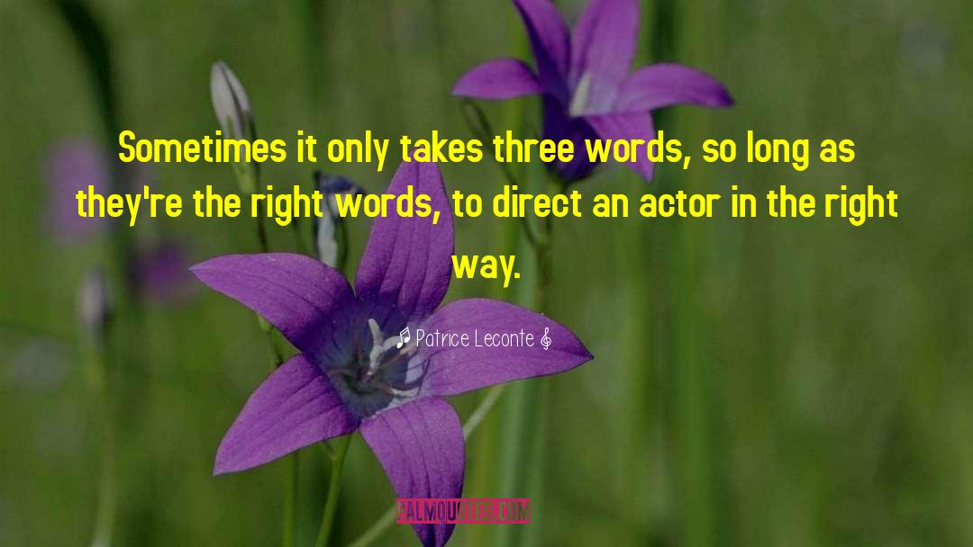 Patrice Leconte Quotes: Sometimes it only takes three