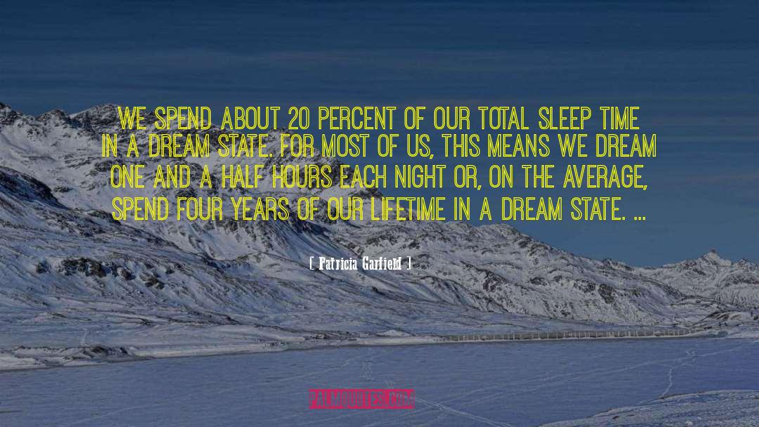 Patricia Garfield Quotes: We spend about 20 percent