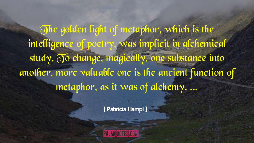 Patricia Hampl Quotes: The golden light of metaphor,