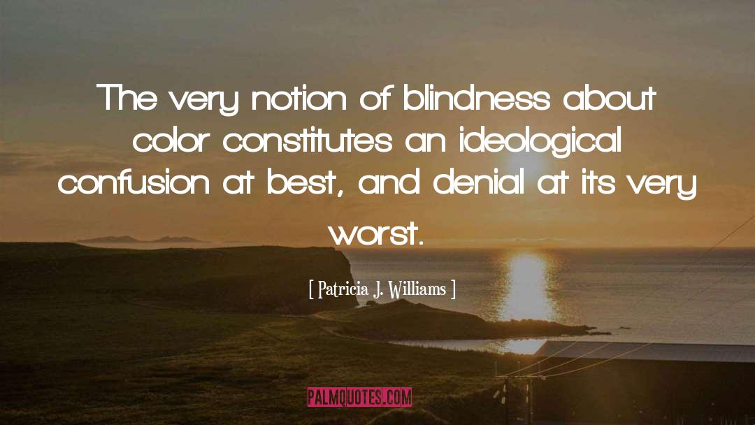 Patricia J. Williams Quotes: The very notion of blindness