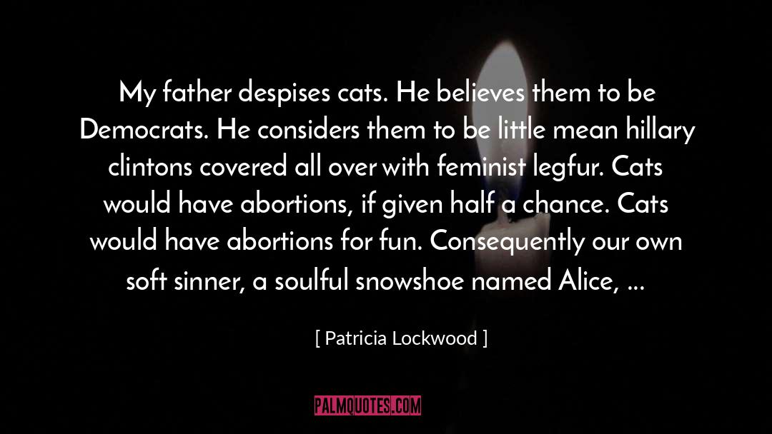 Patricia Lockwood Quotes: My father despises cats. He