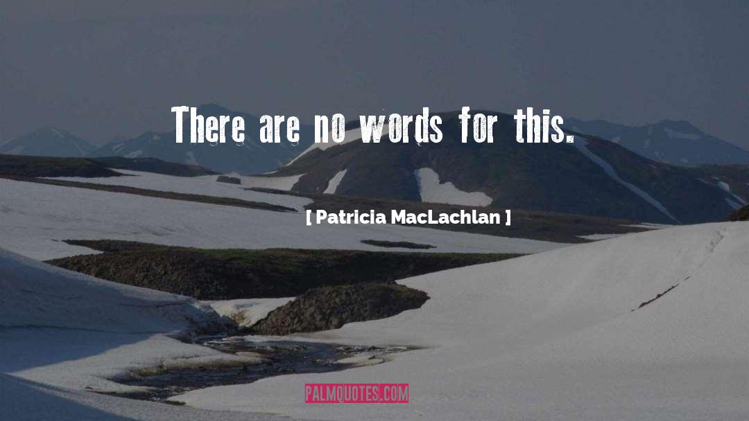 Patricia MacLachlan Quotes: There are no words for