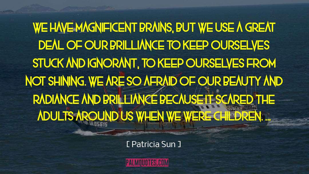 Patricia Sun Quotes: We have magnificent brains, but