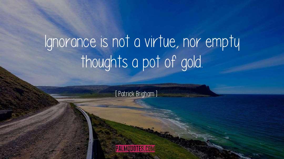 Patrick Brigham Quotes: Ignorance is not a virtue,