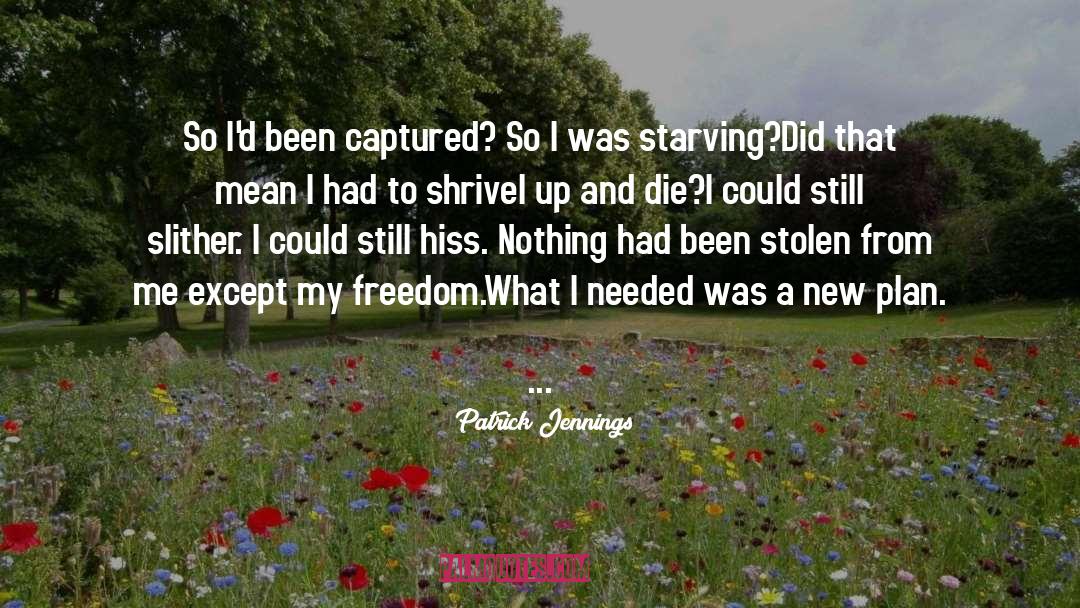 Patrick Jennings Quotes: So I'd been captured? So