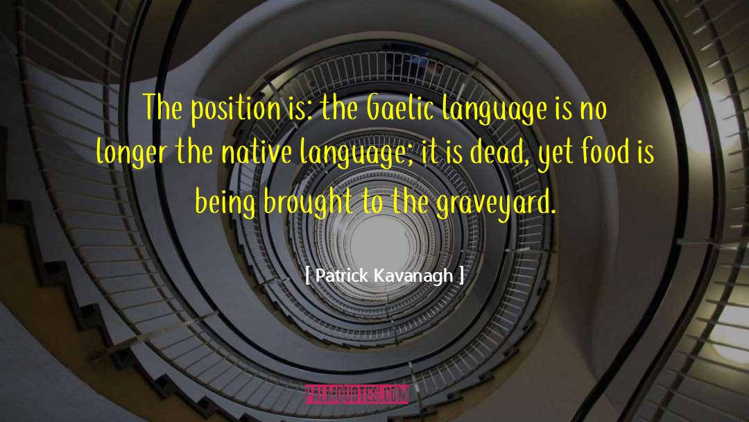 Patrick Kavanagh Quotes: The position is: the Gaelic