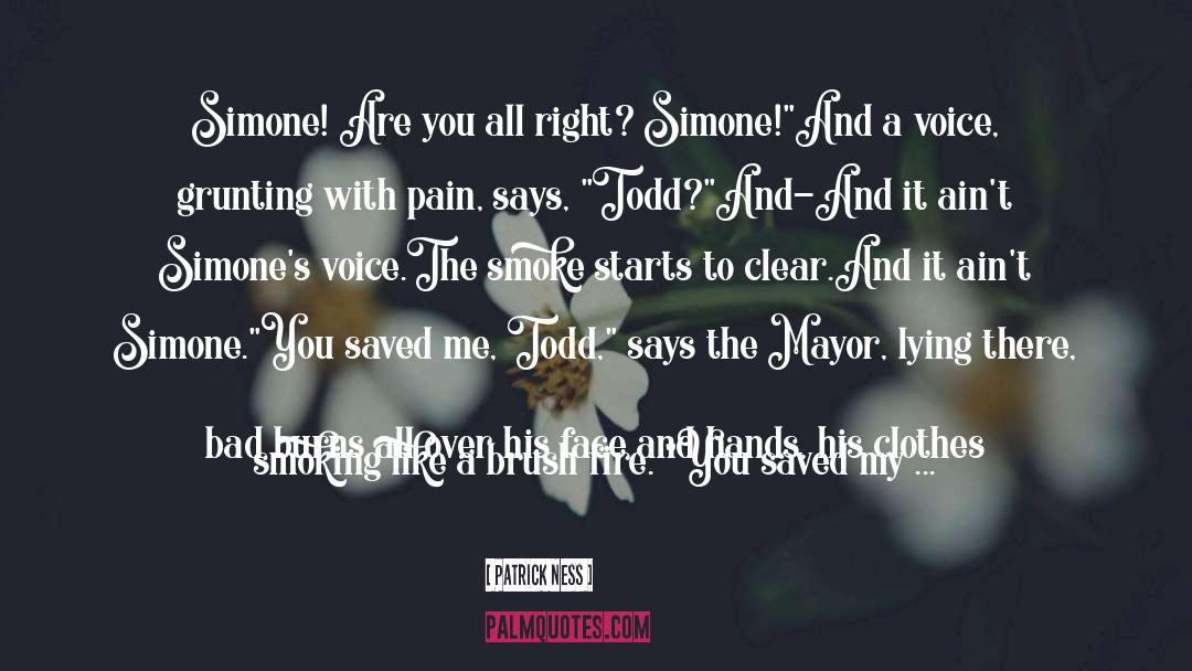 Patrick Ness Quotes: Simone! Are you all right?