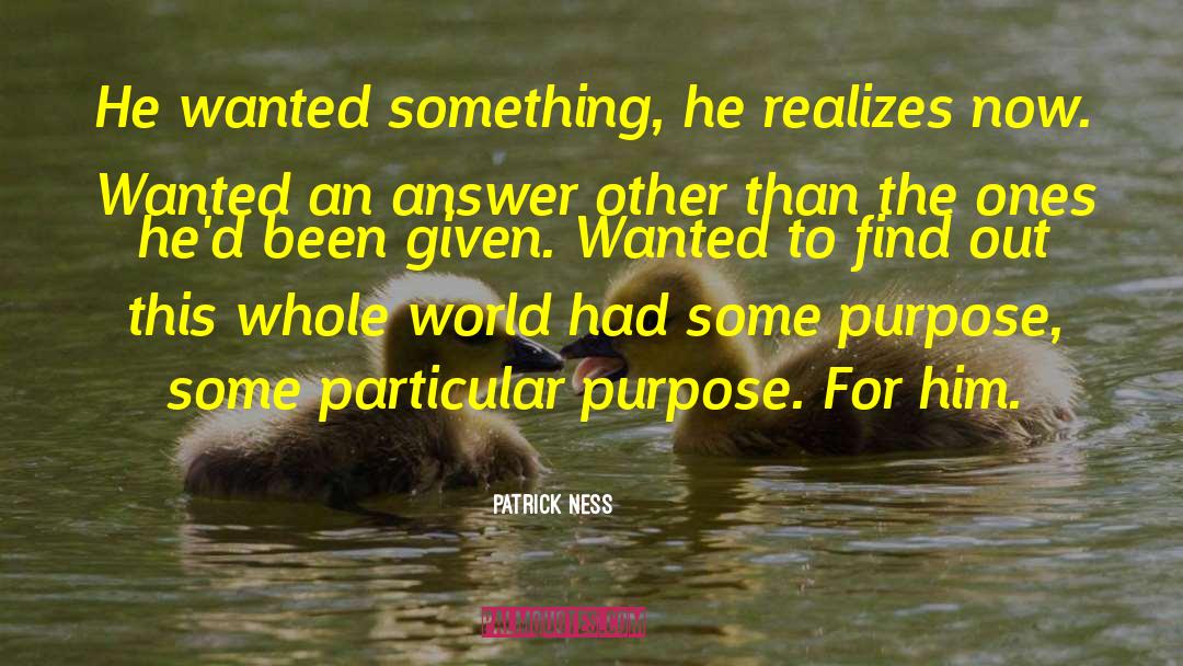 Patrick Ness Quotes: He wanted something, he realizes