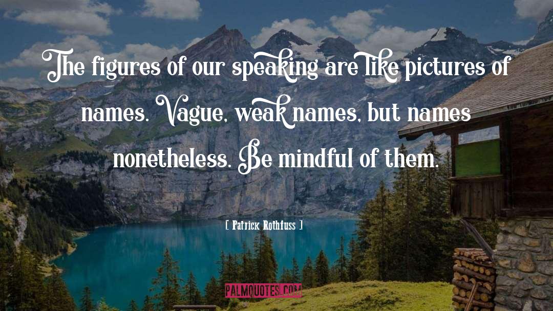 Patrick Rothfuss Quotes: The figures of our speaking