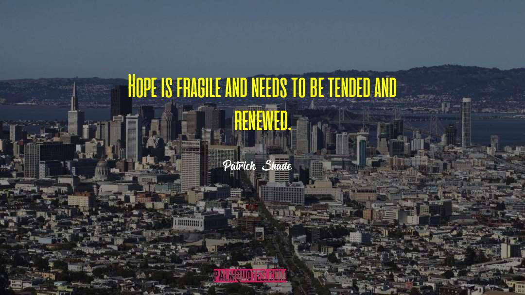 Patrick Shade Quotes: Hope is fragile and needs