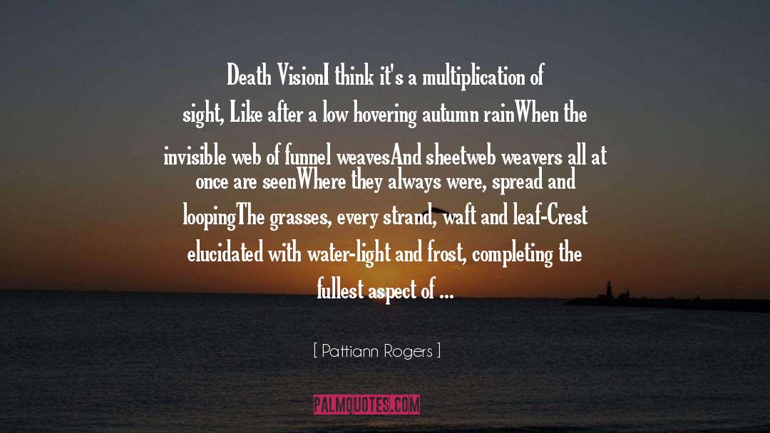 Pattiann Rogers Quotes: Death Vision<br /><br />I think