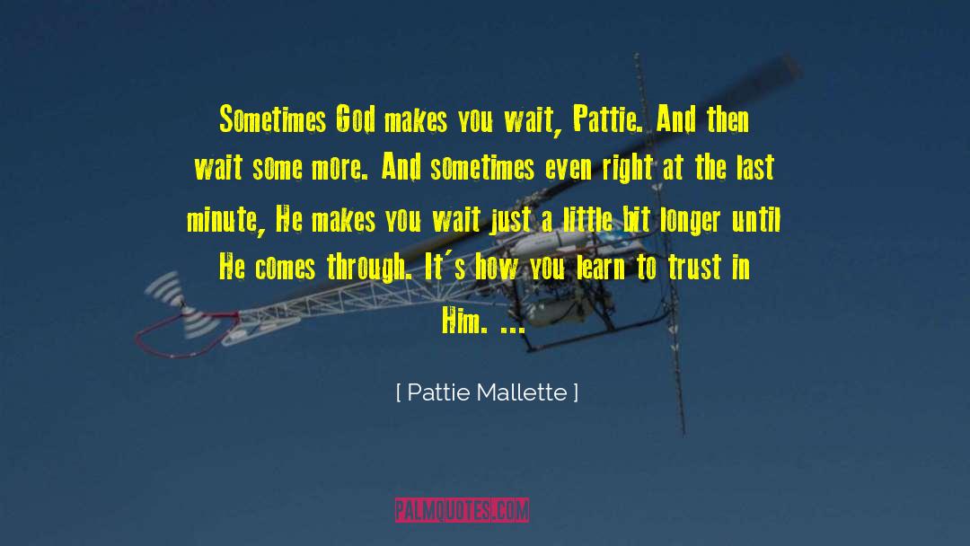 Pattie Mallette Quotes: Sometimes God makes you wait,