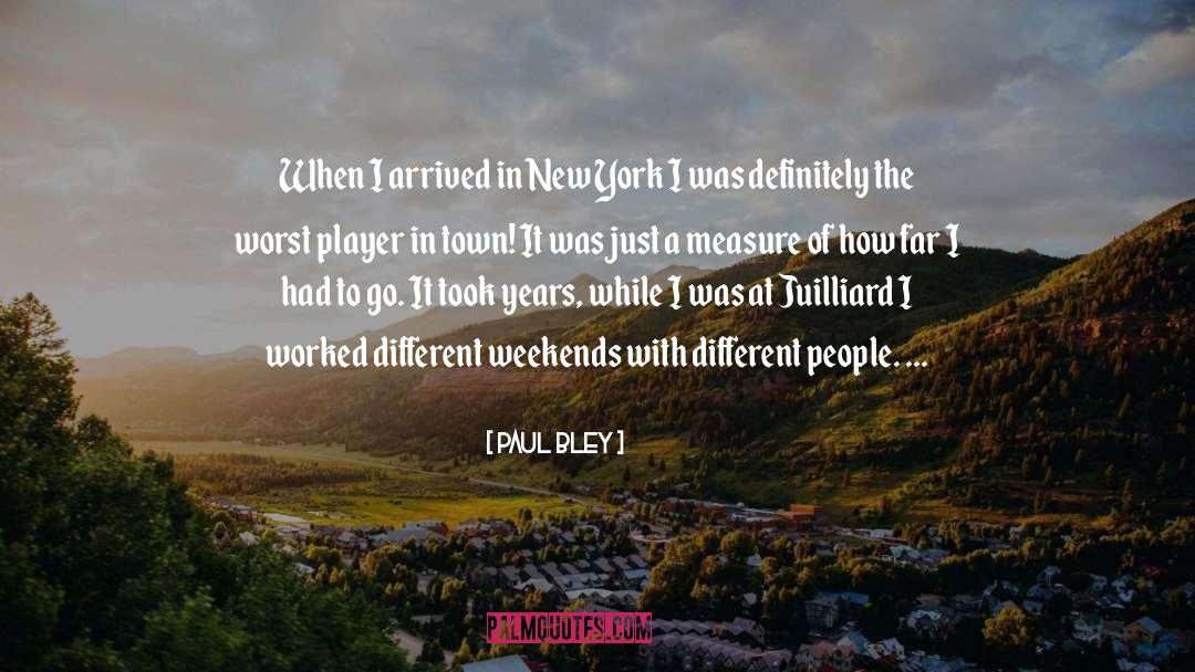 Paul Bley Quotes: When I arrived in New