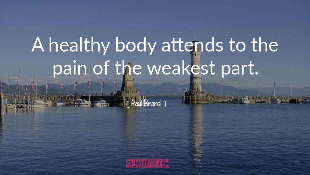 Paul Brand Quotes: A healthy body attends to