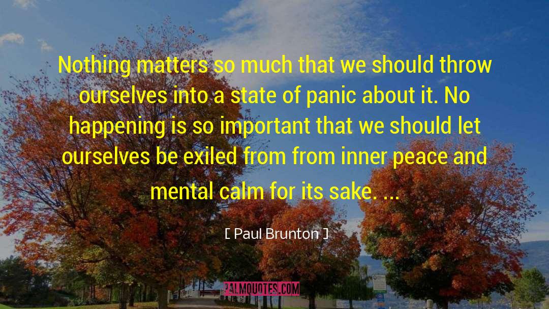 Paul Brunton Quotes: Nothing matters so much that