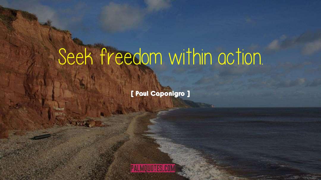 Paul Caponigro Quotes: Seek freedom within action.