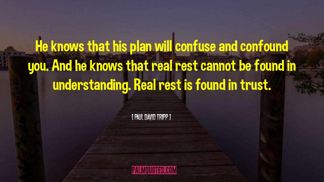 Paul David Tripp Quotes: He knows that his plan