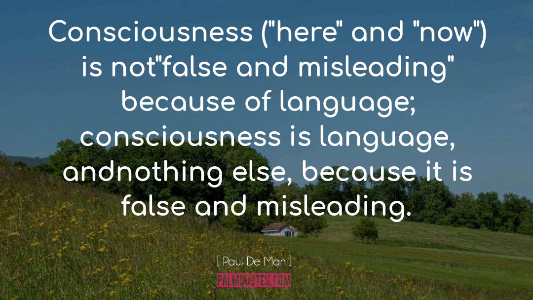 Paul De Man Quotes: Consciousness (
