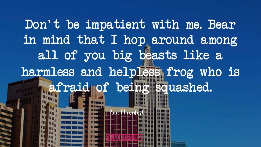 Paul Ehrenfest Quotes: Don't be impatient with me.