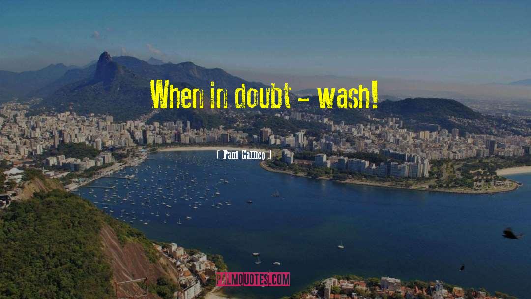 Paul Gallico Quotes: When in doubt - wash!