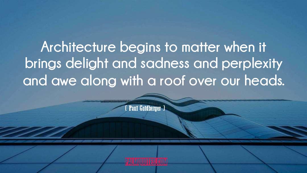 Paul Goldberger Quotes: Architecture begins to matter when