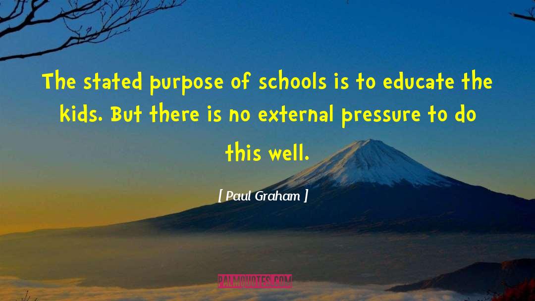 Paul Graham Quotes: The stated purpose of schools